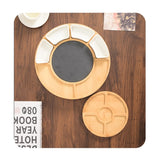 Platou Festiv, Vivimall, din Lemn, pentru Branzeturi si Aperitive, 18 Piese, Maro - vivimall.ro