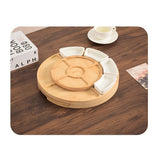 Platou Festiv, Vivimall, din Lemn, pentru Branzeturi si Aperitive, 18 Piese, Maro - vivimall.ro