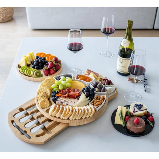Set platou lemn aperitive elegant | CheeseMate - vivimall.ro