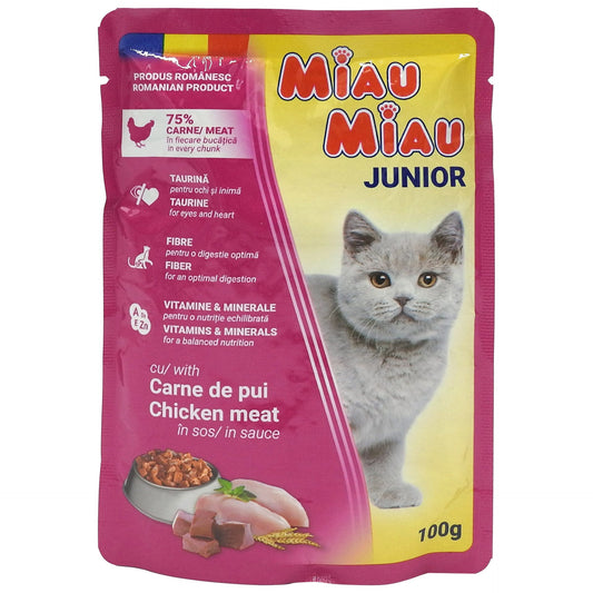 Plic, Miau Miau Hrana Pisici in Sos, 100 g Juniori