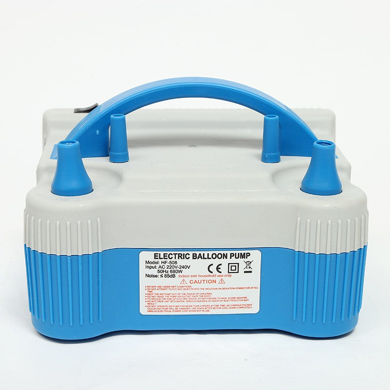 Pompa Electrica de Umflat Baloane, Flippy, cu Doua Iesiri, 220V, Putere 680W, Accesorii petrecere, Albastru-Gri