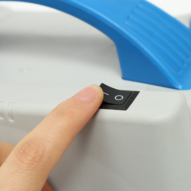 Pompa Electrica de Umflat Baloane, Flippy, cu Doua Iesiri, 220V, Putere 680W, Accesorii petrecere, Albastru-Gri