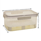Cutie De Depozitare Portabila, Cu Separator Pentru Gheata Si Scurgere, Mentine Rece, Caserola Pranz, 25X16.5X11.5 Cm, Gri/Transparent - vivimall.ro