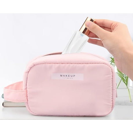 Portfard, Vivimall, cu Maner, Material Impermeabil, pentru Cosmetice, 16 x 11 x 7 cm, Roz - vivimall.ro