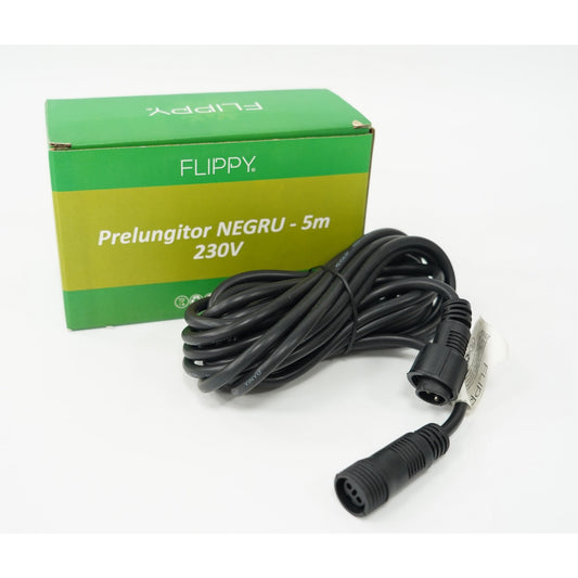 Prelungitor, Vivimall, cauciuc, 220 volti, 5 metri, fir negru - vivimall.ro
