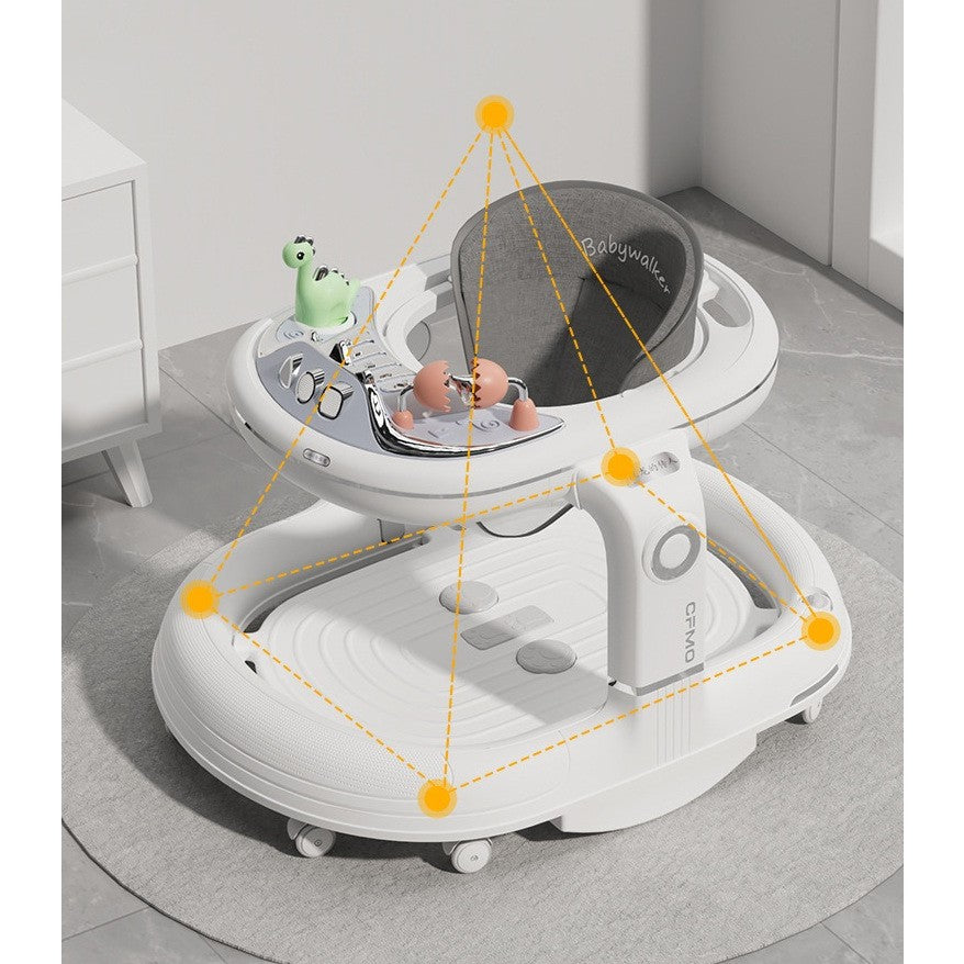 Premergator 4In1, Antemergator, Balansoar, Scaun De Masa, Functie Muzicala, Din Abs, Roti Universale, Inaltime Reglabila, Sistem Antirasturnare, Greutate Portanta 25 Kg, +6 Luni
