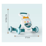 Premergator pentru copii Vivimall, pliabil, viteza ajustabila, maner antialunecare, cu lumini si muzica, 46 x 57 cm, loc depozitare jucarii, inaltime ajustabila, albastru - vivimall.ro