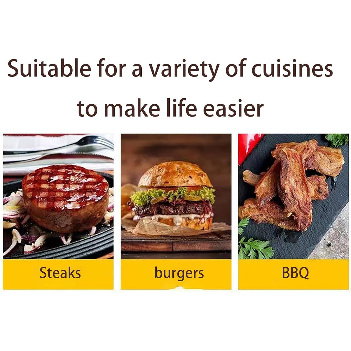 Presa Manuala Pentru Carne, Din Aliaj De Aluminiu, Maner Din Lemn, Presa Pentru Burgeri, Usor De Curatat Si Folosit, Patrata, 16X16X6 Cm, Gri - vivimall.ro