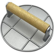 Presa Manuala Pentru Carne, Din Aliaj De Aluminiu, Maner Din Lemn, Presa Pentru Burgeri, Usor De Curatat Si Folosit, Rotunda, 16X16X6 Cm, Gri - vivimall.ro