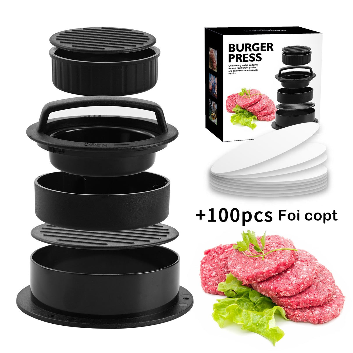Presa dubla hamburger 2 in 1 | GrillEase - vivimall.ro
