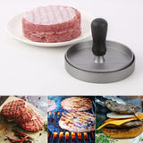 Presa manuala pentru burgeri Vivimall, material ABS si aluminiu, forma si presa, usor de curatat si folosit, 11.7 x 8.5 cm, gri - vivimall.ro