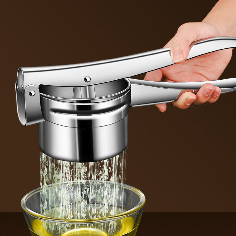 Presa Storcator Pentru Fructe Si Legume, Zdrobitor Manual, Inox, 3 Discuri Interschimbabile, Usor De Stors Si De Curatat, Ergonomic, 26.5 X 9.8 X 9.5 Cm Argintiu - vivimall.ro