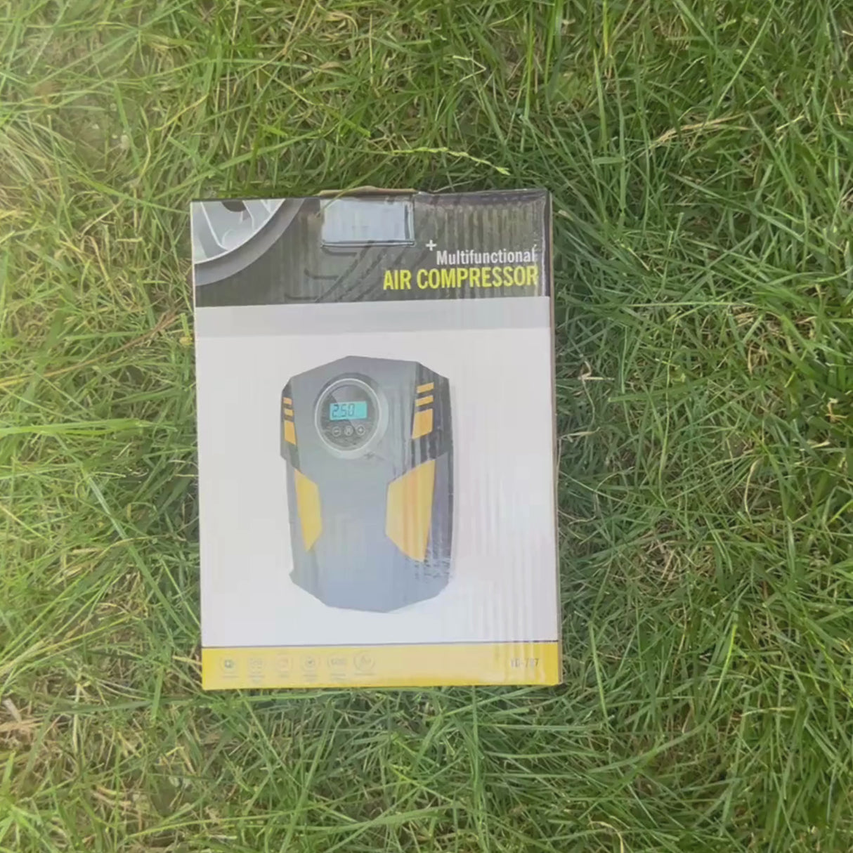 Compresor Auto, Portabil, Cu Lanternă Și Afișaj Electronic, DC 12V, 120W, 35L/min, Cablu De Alimentare 3m, Pompă Biciclete, Moto, Mingi, Saltele, Max 10.3 Bar, Lumina LED, Negru