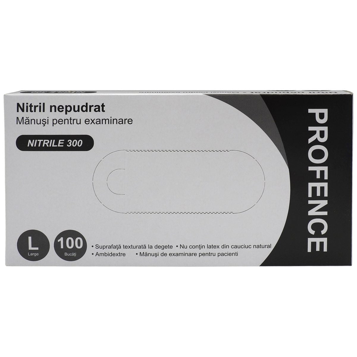 Profence Manusi Nitril Nepudrate Negre 100 buc L