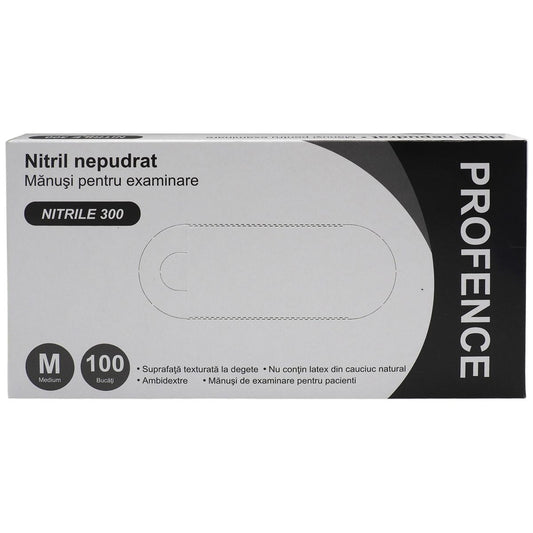 Profence Manusi Nitril Nepudrate Negre 100 buc M