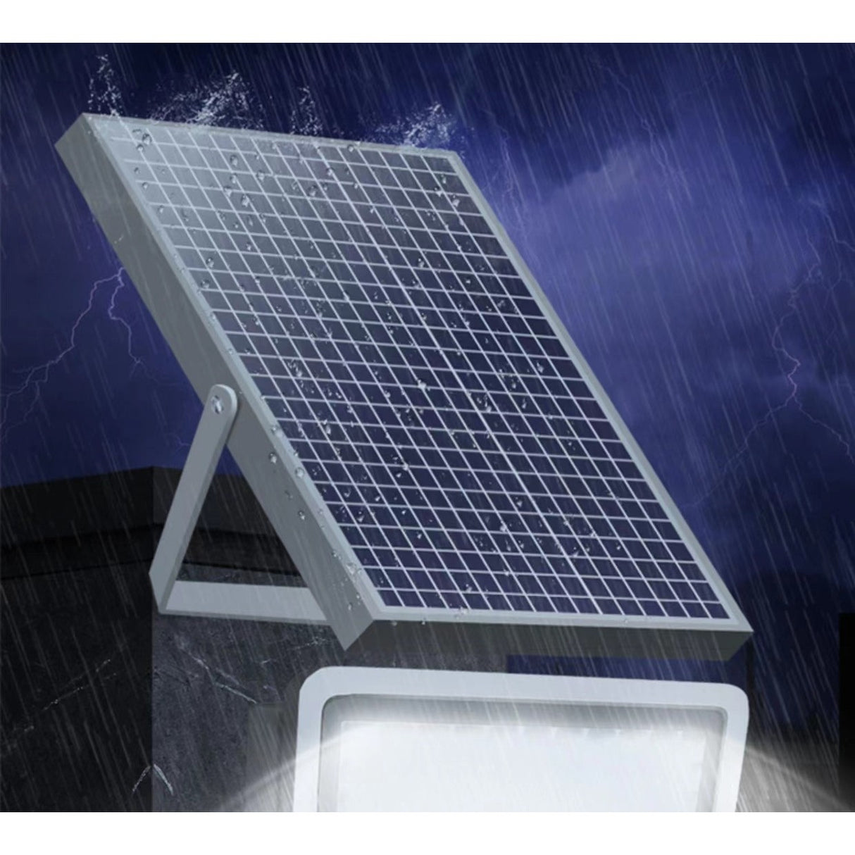 Proiector Led Cu Panou Solar, Senzor De Lumina, Waterproof, 140 Led-Uri Incorporate, 65W, 19.5X17 Cm, 3000 Mah, Ip67, Design Modern, Negru - vivimall.ro