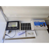 Proiector LED/Lampa solara de exterior Flippy, 20 cm x 25 cm, Rezistent la Apa IP67, cu Panou Solar, 220 LED SMD, 100W, Senzor de lumina, Timer, cu Telecomanda, 2 moduri de iluminat, kit montaj inclus, Lumina Rece, Resigilat