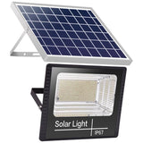 Proiector Led/Lampa Solara De Exterior Rezistent La Apa Ip67, Cu Panou Solar, 220 Led Smd, 100W, Senzor De Lumina, Timer, Cu Telecomanda, 2 Moduri De Iluminat, Kit Montaj Inclus, Lumina Rece, Resigilat - vivimall.ro
