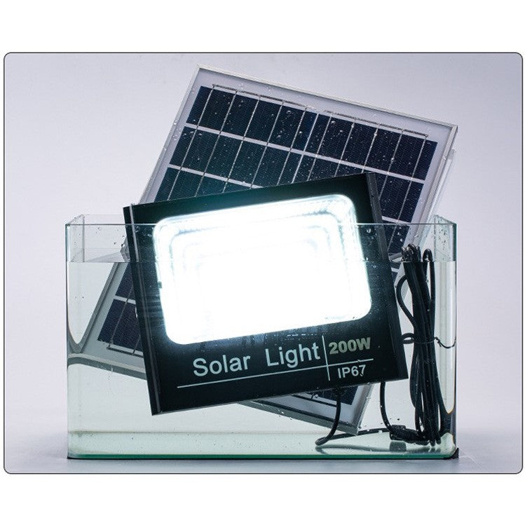 Proiector Led/Lampa Solara De Exterior, 22 Cm X 27 Cm, Rezistent La Apa Ip67, Cu Panou Solar, 248 Led Smd, 150 W, Senzor De Lumina, Timer, Cu Telecomanda, 2 Moduri De Iluminat, Kit Montaj Inclus, Lumina Rece - vivimall.ro