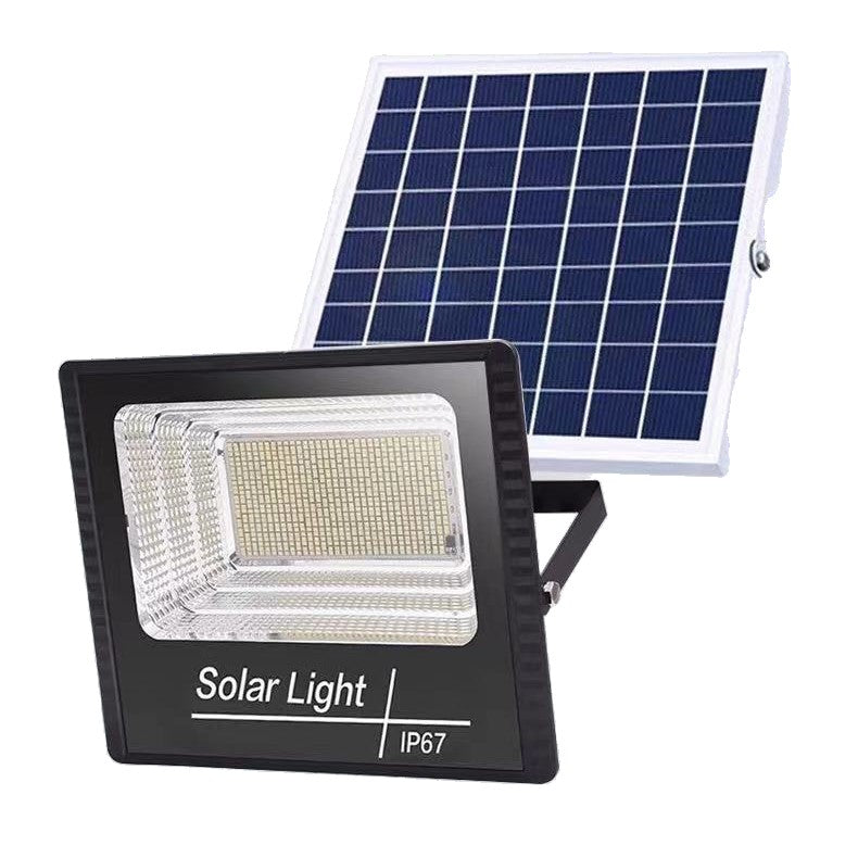 Proiector LED/Lampa solara de exterior Vivimall, 22 cm x 27 cm, Rezistent la Apa IP67, cu Panou Solar, 248 LED SMD, 150 W, Senzor de lumina, Timer, cu Telecomanda, 2 moduri de iluminat, kit montaj inclus, Lumina Rece