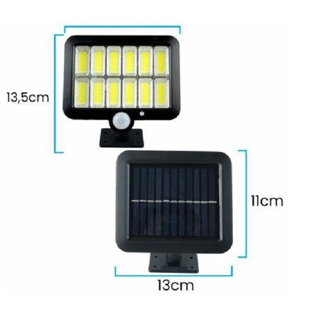 Lampa Solara Led 120 Cob, 12 Le, Senzor De Lumina Si Miscare, Lungime Cablu 5 M, Lumina Alba - vivimall.ro