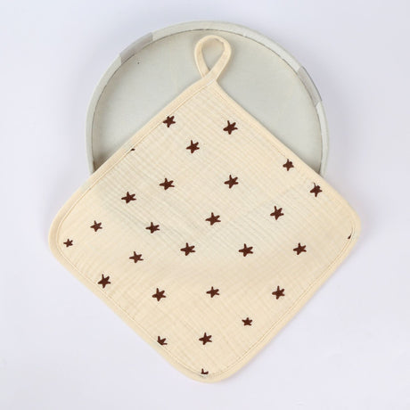Prosop Absorbant, Flippy, din Bumbac, 25 x 25 cm, Model Stelute, cu Agatatoare, Bej
