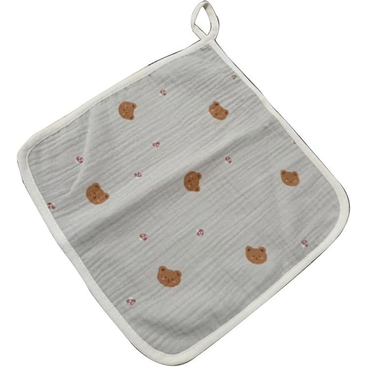 Prosop Absorbant, Flippy, din Bumbac, 25 x 25 cm, Model Ursuleti, cu Agatatoare, Crem