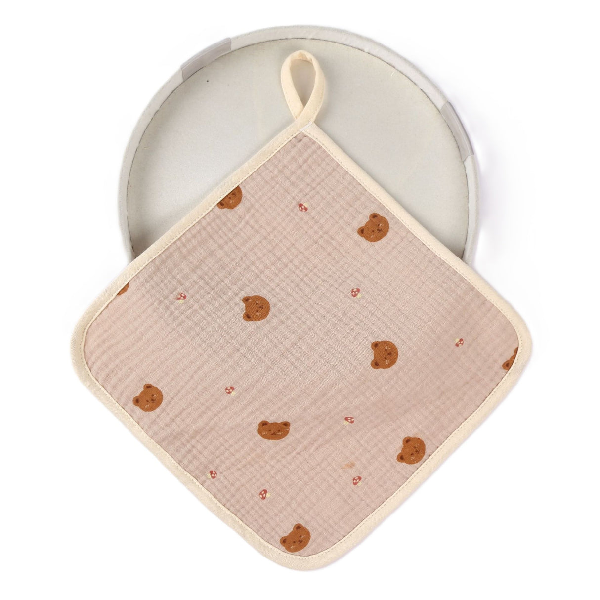 Prosop Absorbant, Flippy, din Bumbac, 25 x 25 cm, Model Ursuleti, cu Agatatoare, Crem