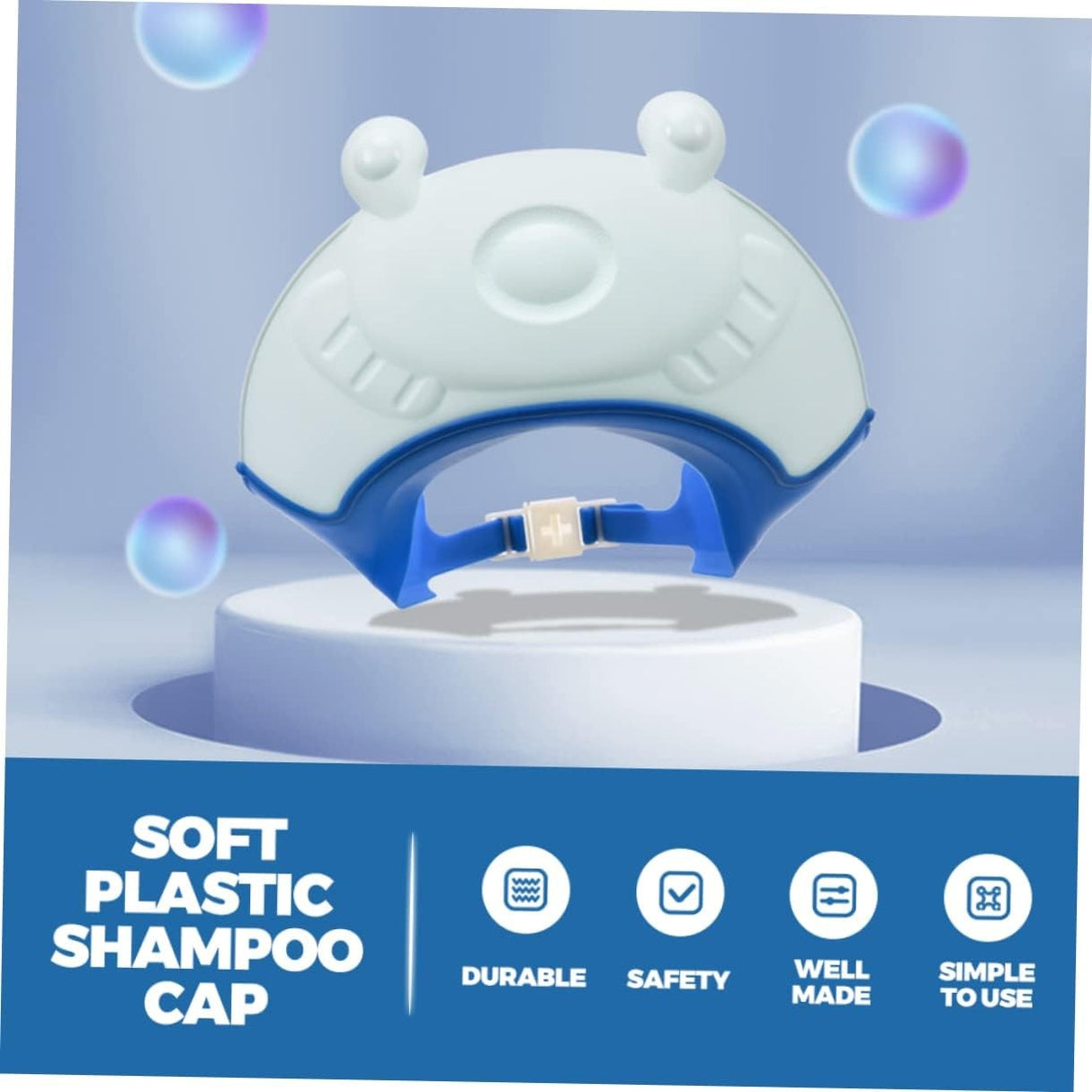 Viziera De Protectie Baie Pentru Copii, Fippy, Model Broasca, Dimensiune Ajustabila, Durabil, Usor De Curatat, Impotriva Samponului, Pentru Ochi Si Urechi, Tpe+Pp, 24X23 Cm - vivimall.ro