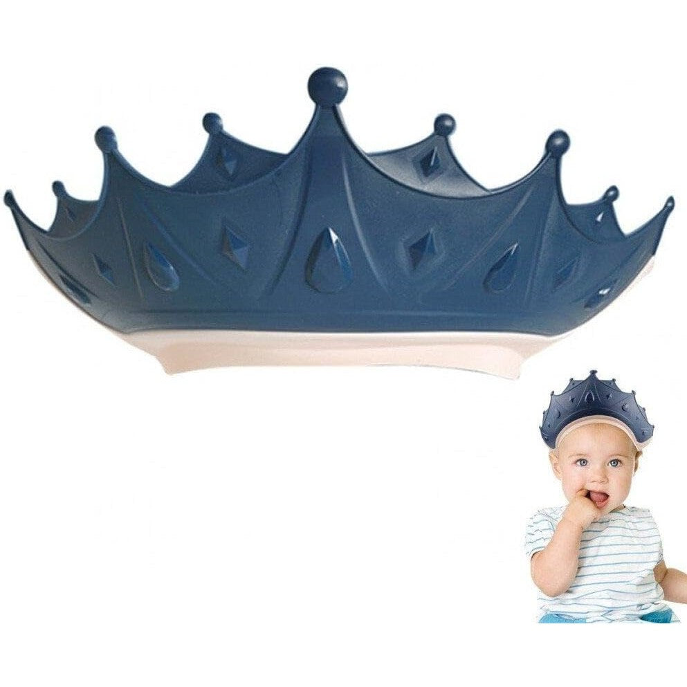 Viziera De Protectie Baie Pentru Copii, Fippy, Model Coroana, Dimensiune Ajustabila, Durabil, Usor De Curatat, Impotriva Samponului, Pentru Ochi Si Urechi, Tpe+Pp, 15X13 Cm, Albastru Inchis - vivimall.ro
