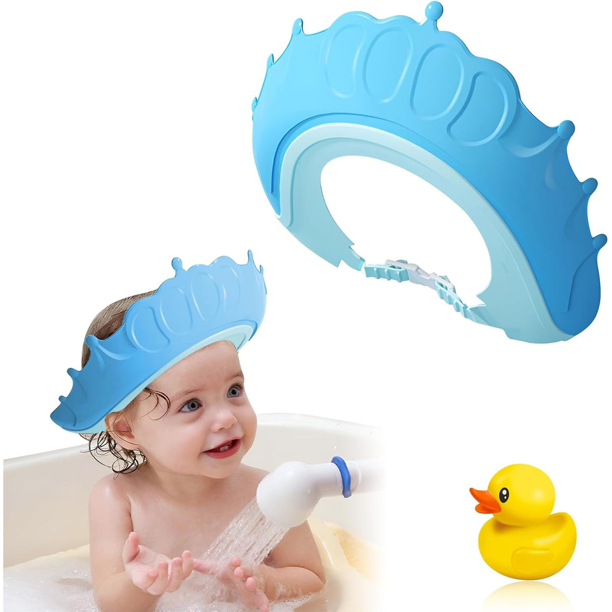 Viziera De Protectie Baie Pentru Copii, Fippy, Model Coronita, Dimensiune Ajustabila, Durabil, Usor De Curatat, Impotriva Samponului, Pentru Ochi Si Urechi, Tpe+Pp, 24X22 Cm - vivimall.ro