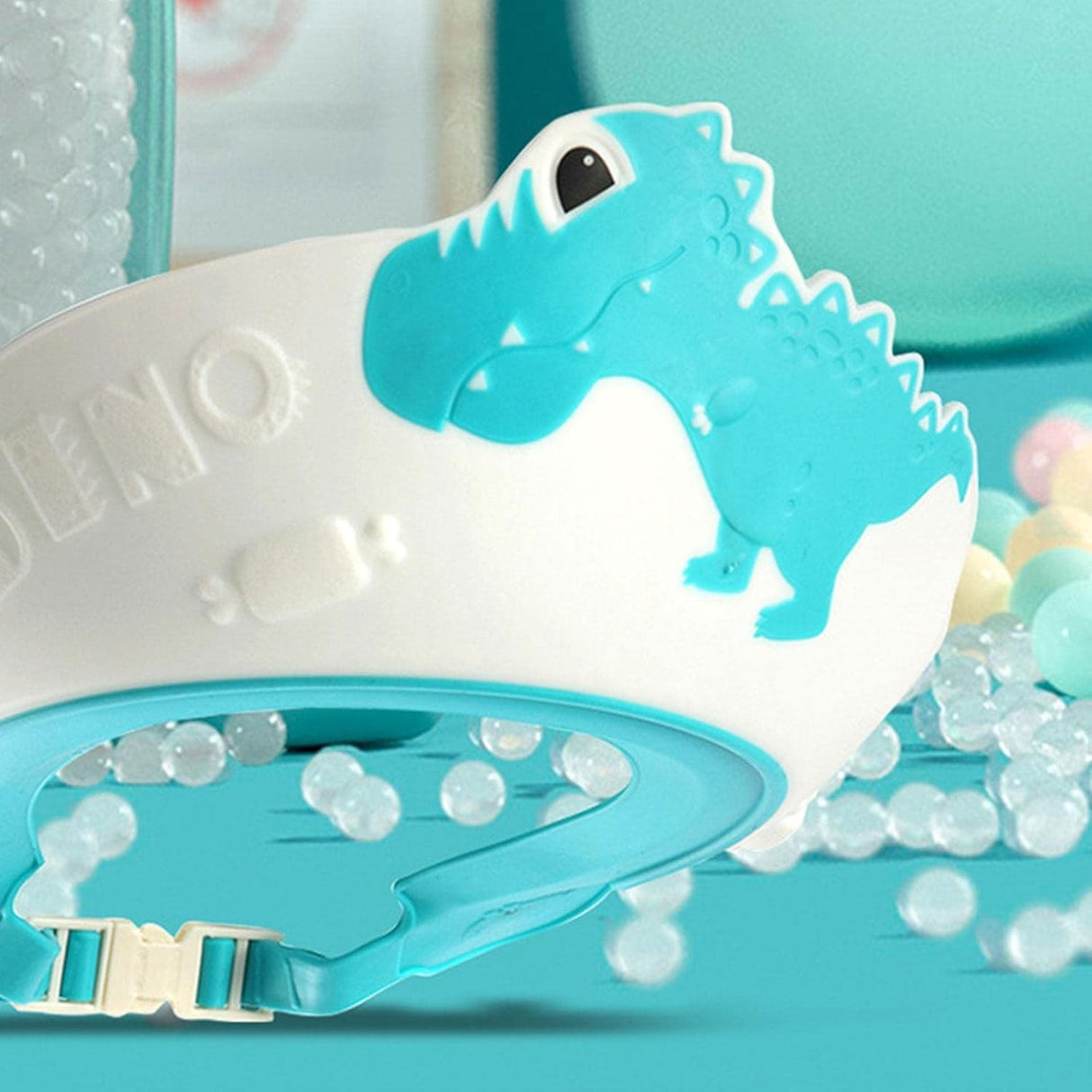 Viziera De Protectie Baie Pentru Copii, Fippy, Model Dinozaur, Dimensiune Ajustabila, Durabil, Usor De Curatat, Impotriva Samponului, Pentru Ochi Si Urechi, Tpe+Pp, 22X21 Cm - vivimall.ro