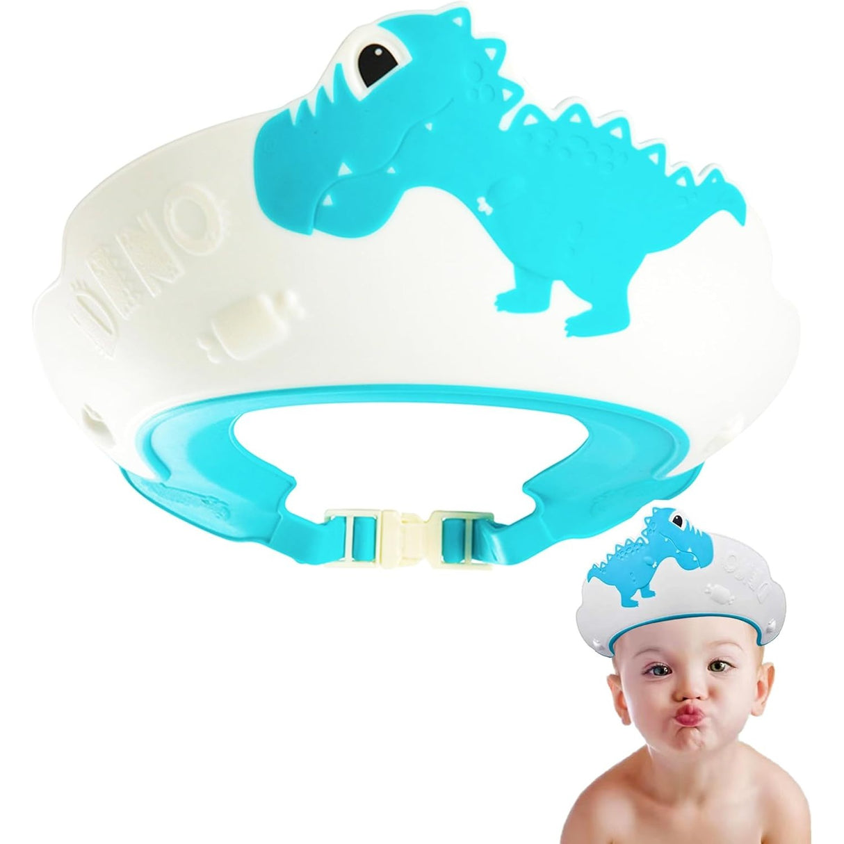 Viziera De Protectie Baie Pentru Copii, Fippy, Model Dinozaur, Dimensiune Ajustabila, Durabil, Usor De Curatat, Impotriva Samponului, Pentru Ochi Si Urechi, Tpe+Pp, 22X21 Cm - vivimall.ro