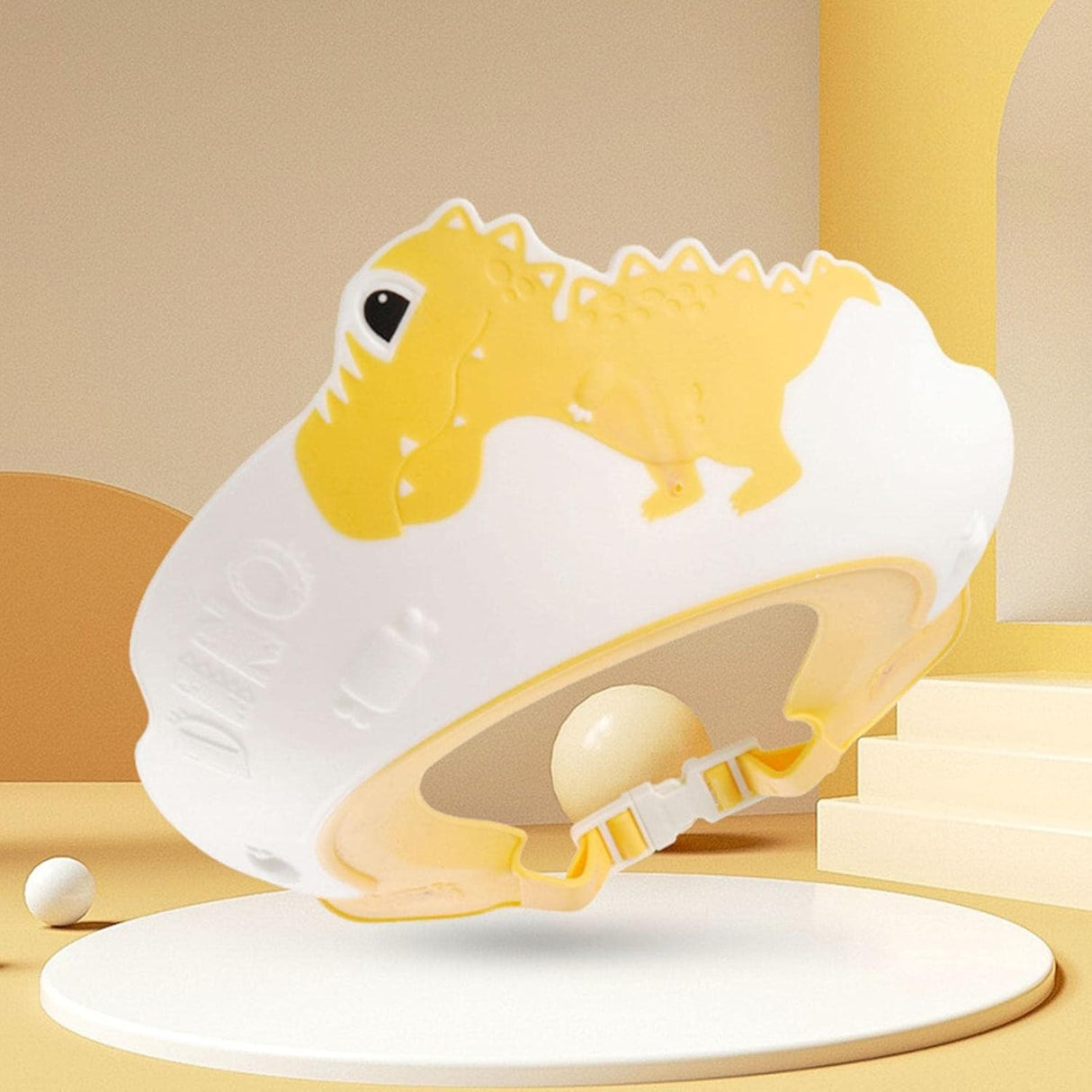 Viziera De Protectie Baie Pentru Copii, Fippy, Model Dinozaur, Dimensiune Ajustabila, Durabil, Usor De Curatat, Impotriva Samponului, Pentru Ochi Si Urechi, Tpe+Pp, 22X21 Cm - vivimall.ro