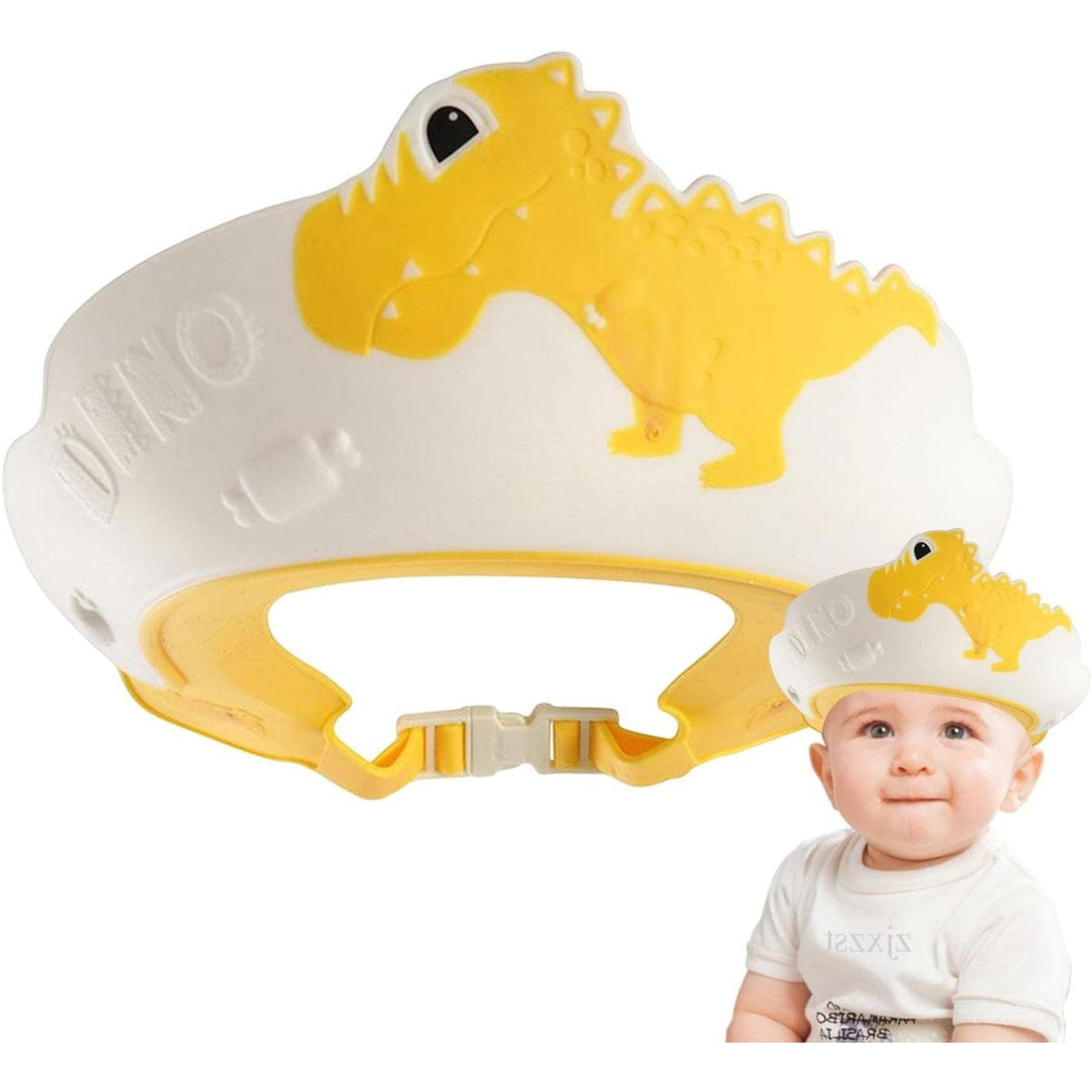 Viziera De Protectie Baie Pentru Copii, Fippy, Model Dinozaur, Dimensiune Ajustabila, Durabil, Usor De Curatat, Impotriva Samponului, Pentru Ochi Si Urechi, Tpe+Pp, 22X21 Cm - vivimall.ro