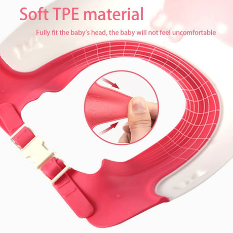 Viziera de Protectie Baie Pentru Copii, Fippy, Model Hipopotam, Dimensiune ajustabila, Durabil, Usor de curatat, Impotriva Samponului, pentru Ochi si Urechi, TPE+PP, 22x21 cm, Rosu