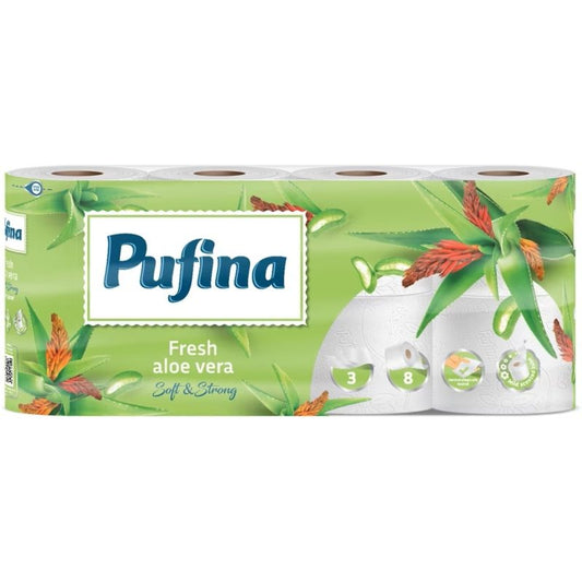 Pufina Hartie Igienica 8ROLE 3STRATURI Aloe