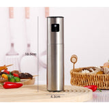 Pulverizator Ulei, Otet, Vivimall, din Otel Inoxidabil, 100 ml, Reincarcabil, 18.3 x 4.3 cm, Argintiu - vivimall.ro