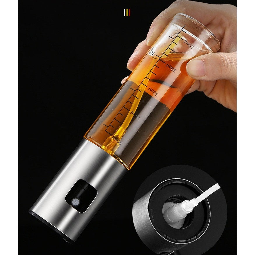 Pulverizator Ulei, Otet, Vivimall, din Sticla, 100 ml, Reincarcabil, 18.3 x 4.3 cm, Masura 90 ml, Capac Lucios, Auriu - vivimall.ro