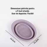 Accesoriu Din Silicon Pentru Curatarea Accesoriilor Makeup, Pensule, Buretei, 14.5 X 11,5 Cm, 2 Moduri De Utilizare, Pliabil - vivimall.ro