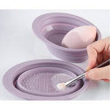Accesoriu Din Silicon Pentru Curatarea Accesoriilor Makeup, Pensule, Buretei, 14.5 X 11,5 Cm, 2 Moduri De Utilizare, Pliabil - vivimall.ro
