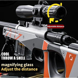 Pusca de Jucarie AWM Ultrarealista, Vivimall, Manuala, cu Luneta, 10 de Proiectile din Spuma Moale, 5 Cartuse, 106 cm, 14 ani+, Rosu - vivimall.ro