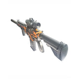 Pusca de Jucarie M416 Ultrarealista, Vivimall, cu Luneta, 10 de Proiectile din Spuma Moale, fara Cartuse, 95 cm, 8 ani+, Negru Portocaliu - vivimall.ro