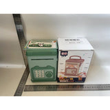 Pusculita pentru Copii, Vivimall, pusculita pentru economii SMART BOX cu efecte sonore, Tip ATM, cu Parola cu Amprenta, din plastic, 20 x 13.5 x 11.5 cm Verde - vivimall.ro