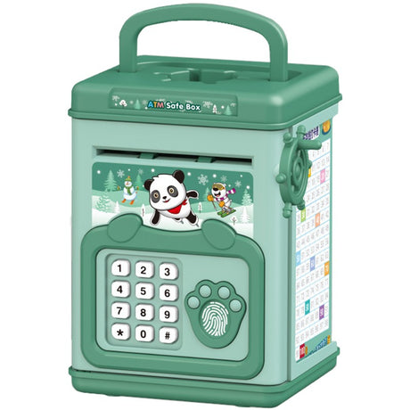 Pusculita Pentru Copii, Pusculita Pentru Economii Smart Box Cu Efecte Sonore, Tip Atm, Cu Parola Cu Amprenta, Din Plastic