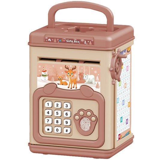 Pusculita Pentru Copii, Pusculita Pentru Economii Smart Box Cu Efecte Sonore, Tip Atm, Cu Parola Cu Amprenta, Din Plastic - vivimall.ro