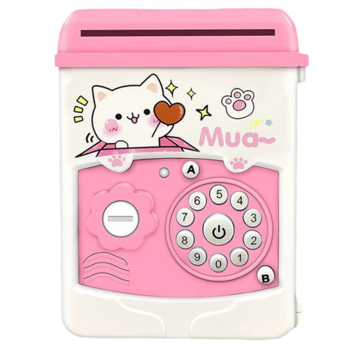 Pusculita Pentru Fetite, Pusculita Pentru Economii Piggy Box, Pusculita Simpla Cu Key Access, 400 Gr, Roz