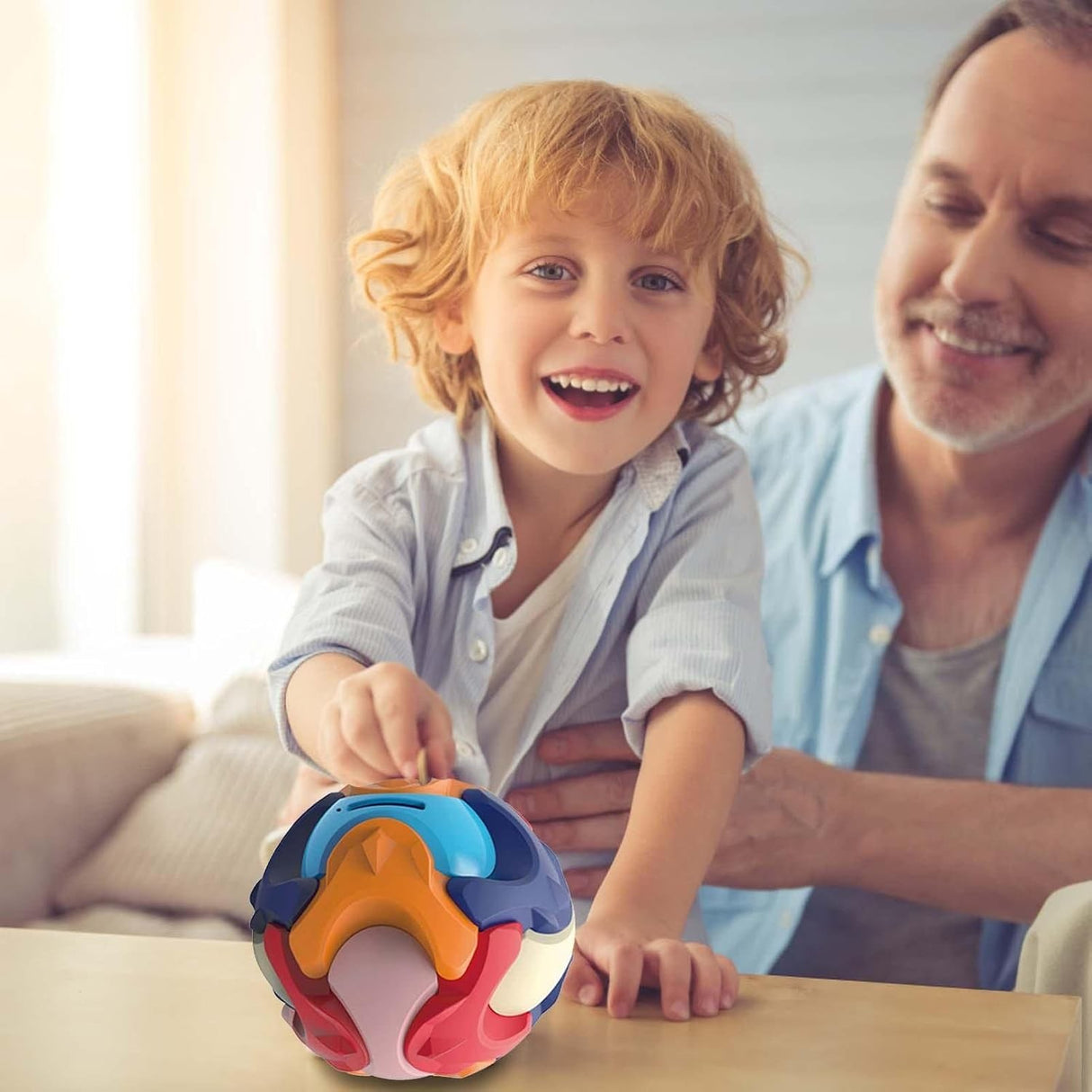 Pusculita Sub Forma de Minge, Vivimall, de Construit, se Asambleaza/Dezasambleaza, din Plastic, 16.5x16.5x16.5, Multicolor - vivimall.ro