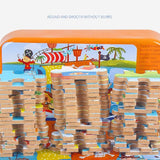 Puzzle 60 de Piese din Lemn in Cutie Metalica, Flippy, Model Cei Trei Purcelusi, Educativ, Dezvoltare Abilitati Cognitive, pentru Prescolari, 22.5x13.5 cm, Multicolor