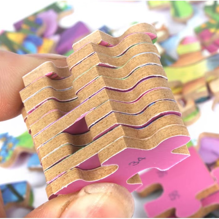 Puzzle 60 de Piese din Lemn in Cutie Metalica, Flippy, Model Submarin, Educativ, Dezvoltare Abilitati Cognitive, pentru Prescolari, 22.5x13.5 cm, Multicolor